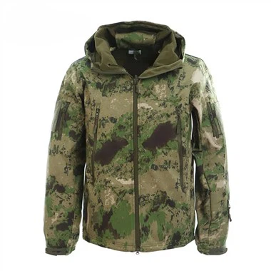 Giacca Soft Shell con cappuccio tattica impermeabile per esterni FG