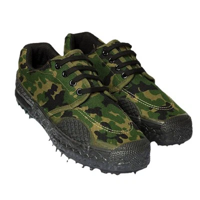 Scarpe di tela militare mimetiche resistenti all'usura con suola in gomma