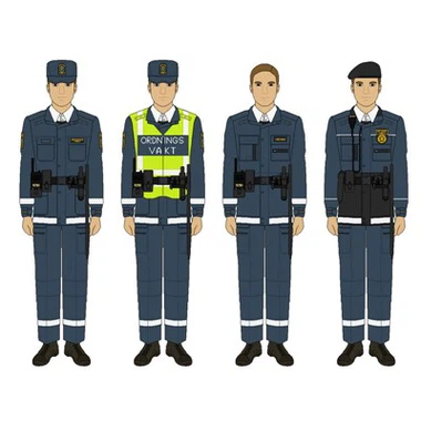 Indumenti da lavoro di sicurezza delle guardie di sicurezza reali svedesi